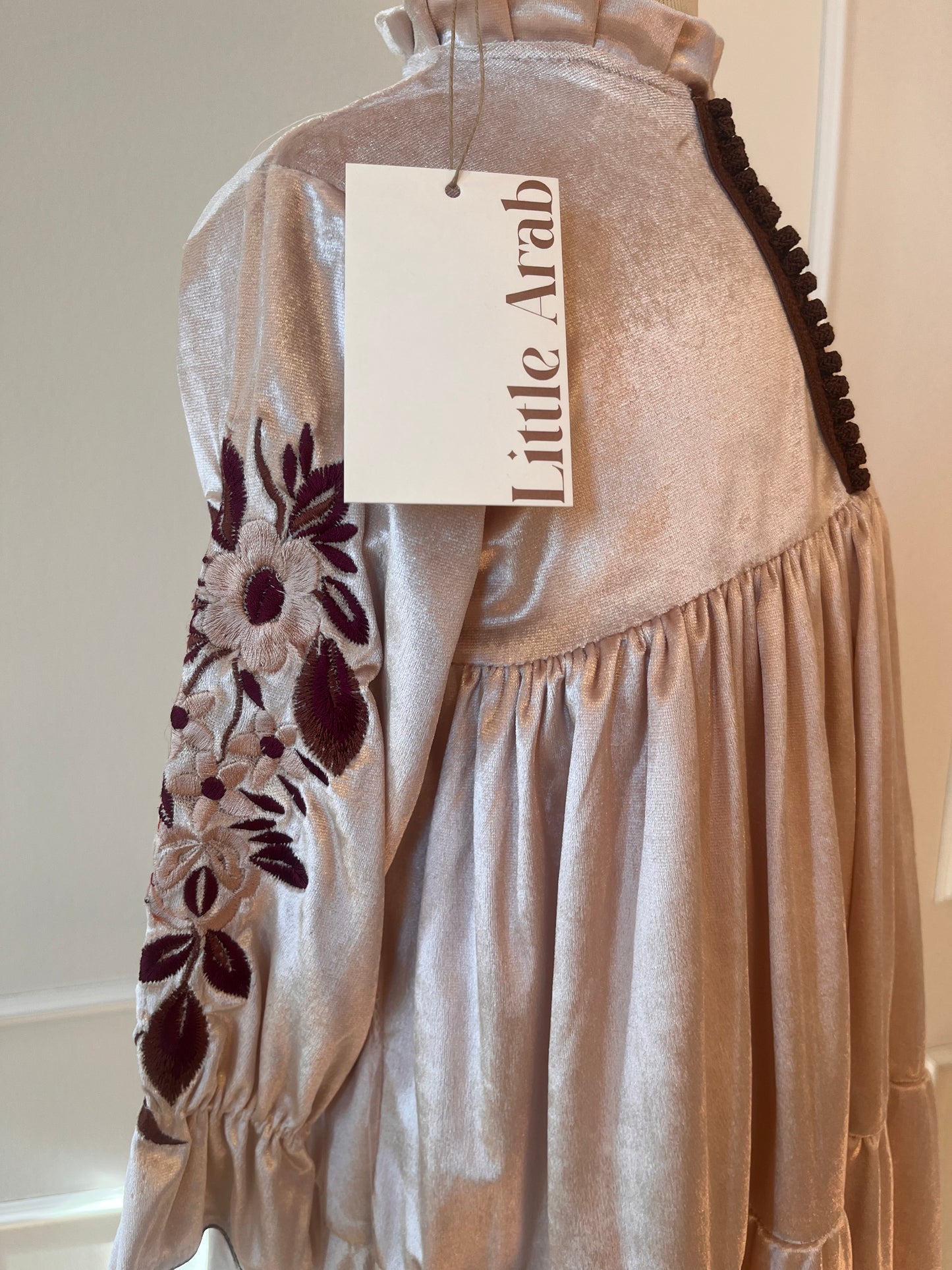 Ameerah Dress | Velvet Beige & Brown