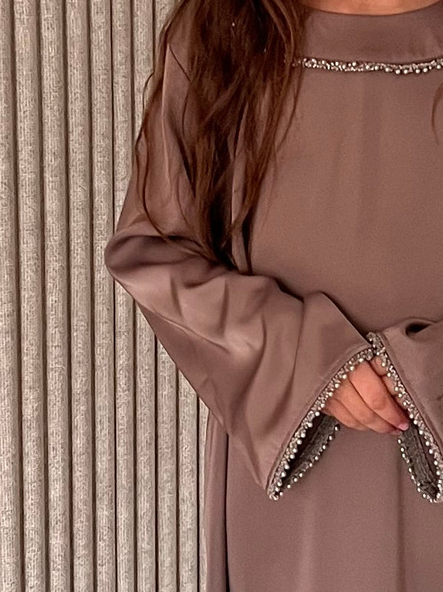 Ela Abaya | Kids | Silk Beige