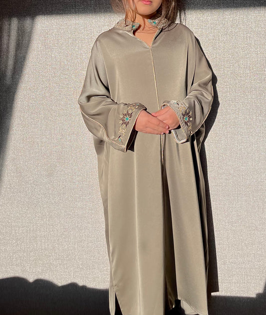 Lamis Abaya | Olive Silk