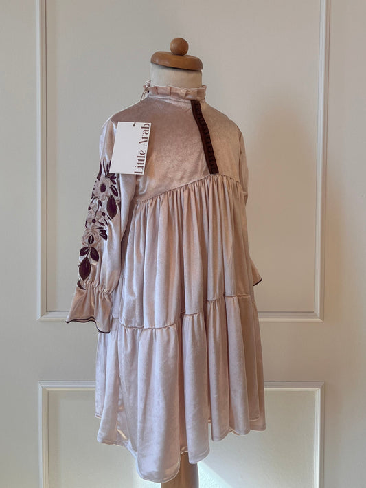 Ameerah Dress | Velvet Beige & Brown