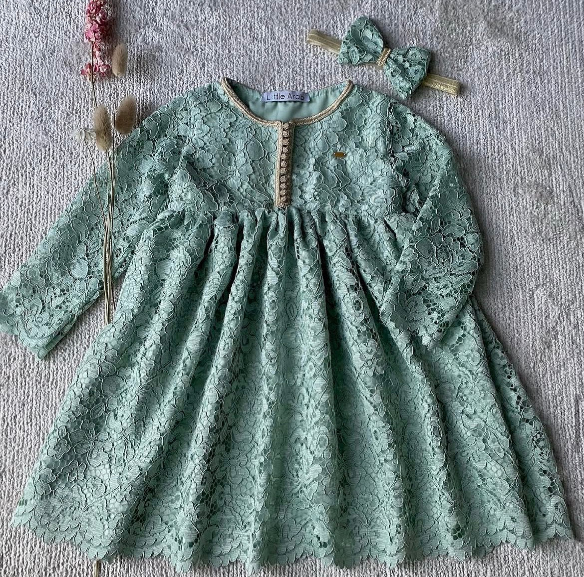 Ella Dress | Dusty Mint/Taupe/Creme