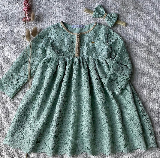 Ella Dress | Dusty Mint/Taupe/Creme