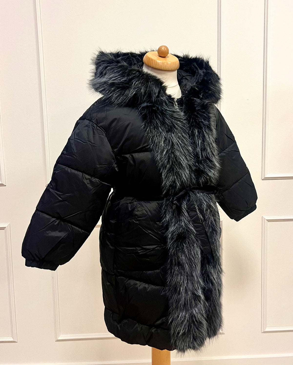 Fur Puffer Coat | Noir