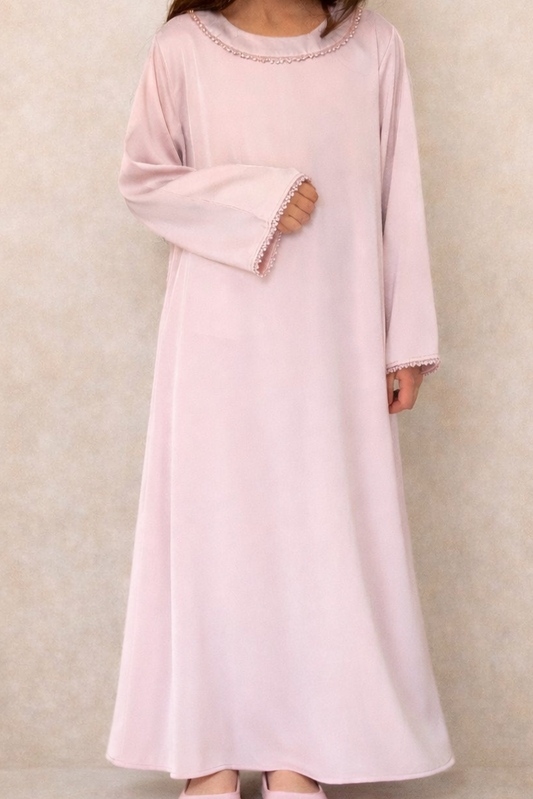 Ela Abaya | Kids | Silk Blush