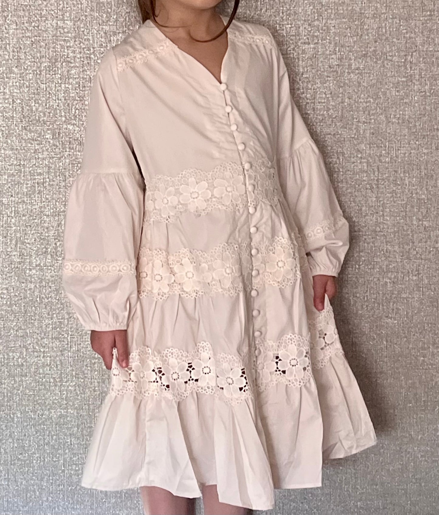 Flower Dress | Ivory Cotton