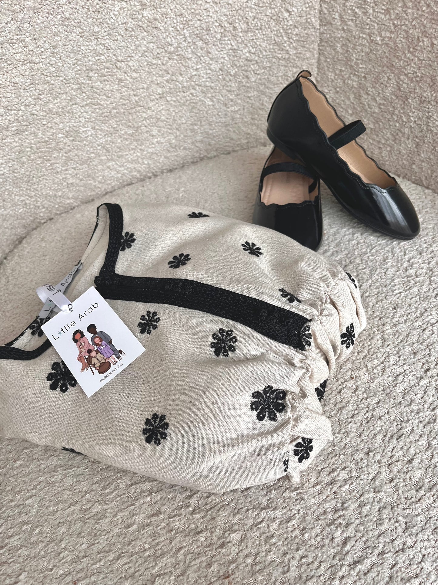 Zara Dress | Black Blossom Linen | 140/146