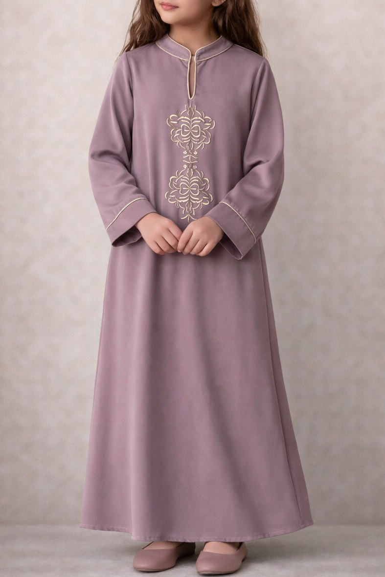 Noor Abaya | Kids | Dusty Mauve